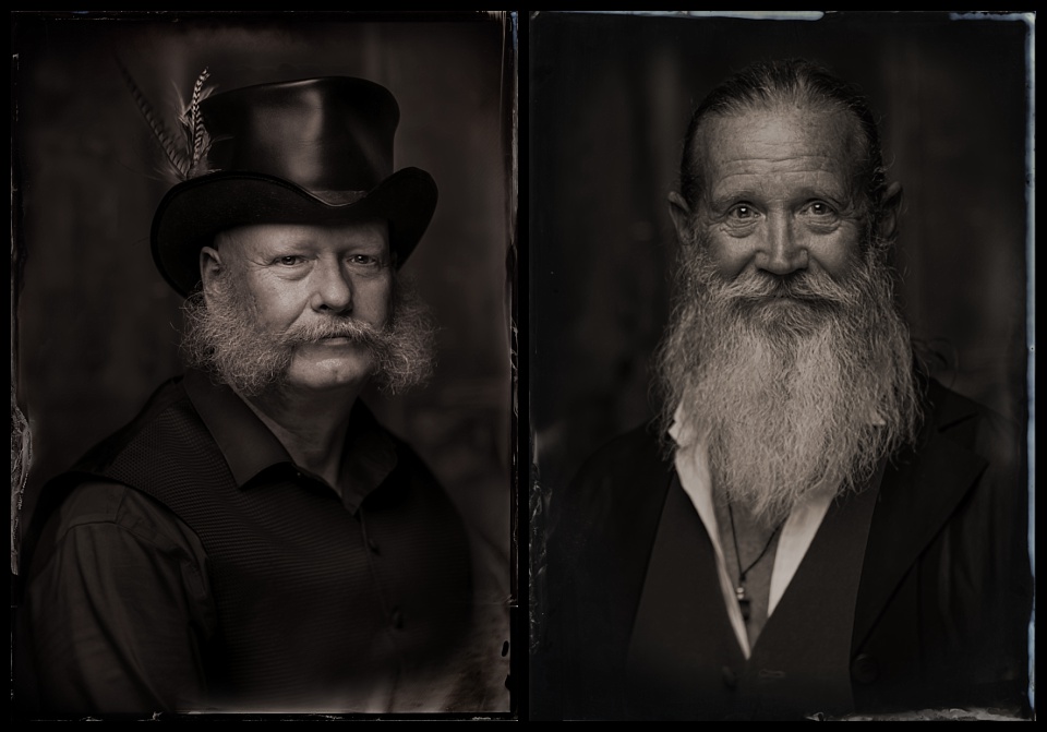 tintype of man in top hat with large sideburns