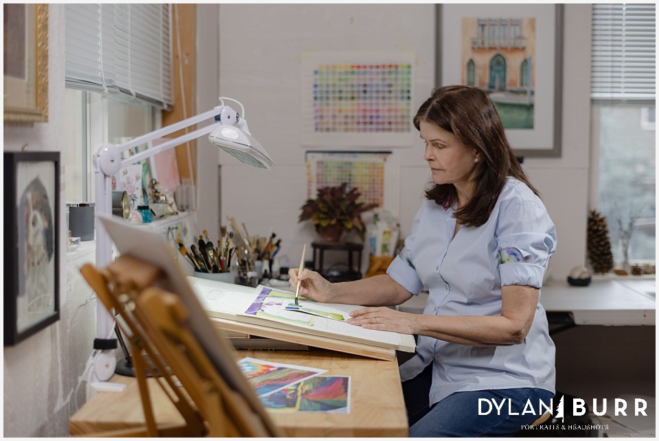 branding photography session for watercolor artist featured by Forbes