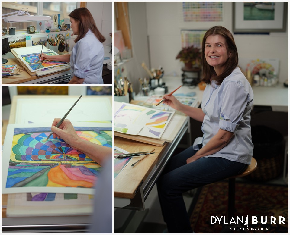 branding photography details of watercolor artists work